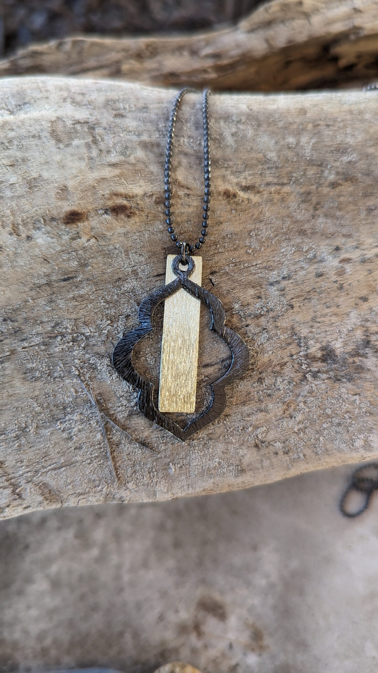 Black and Gold Shimmery Necklace - The Christel Collection
